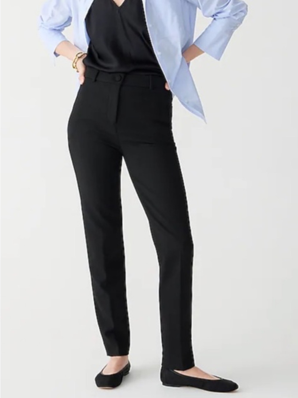 J.Crew Cameron Pant 12P Petite Black Slim Stretch Trouser H6573